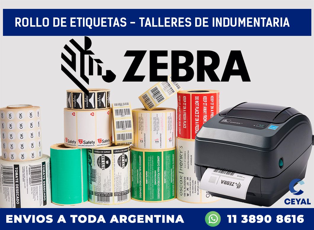 rollo de etiquetas – Talleres de indumentaria