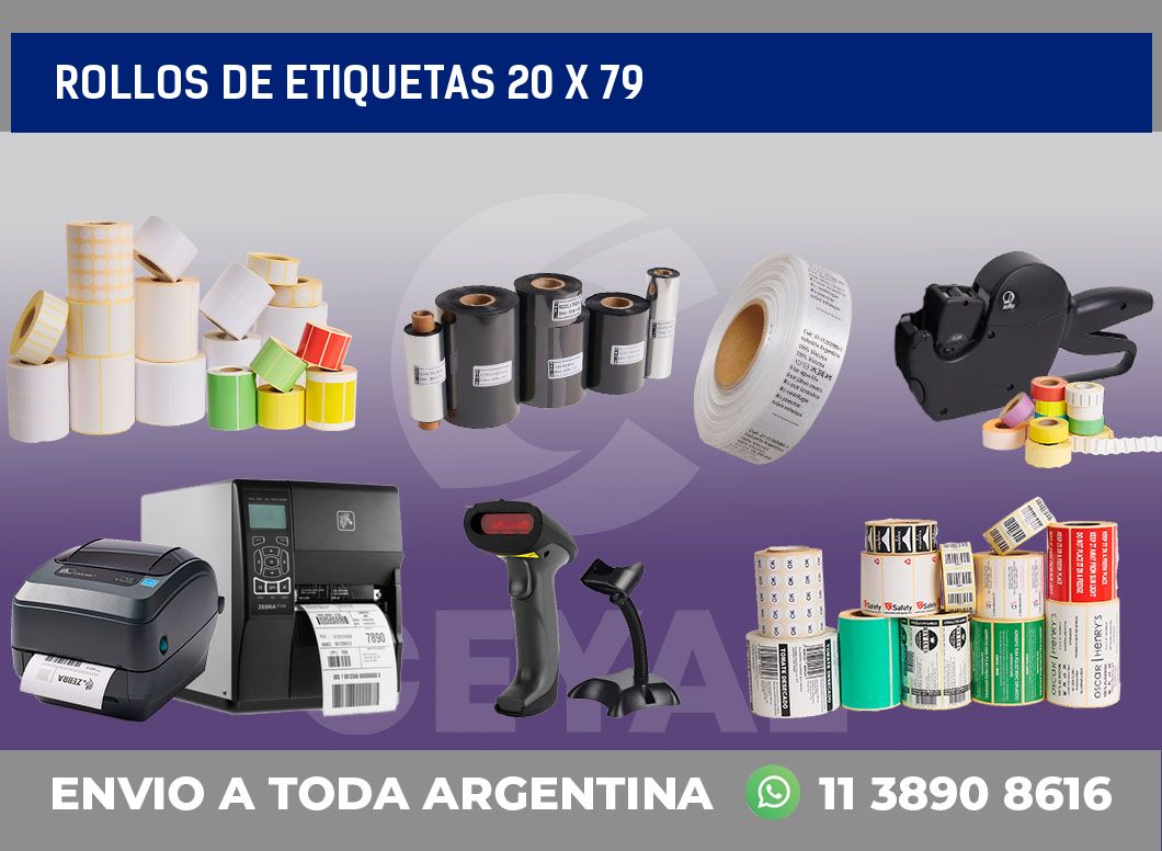 rollos de etiquetas 20 x 79
