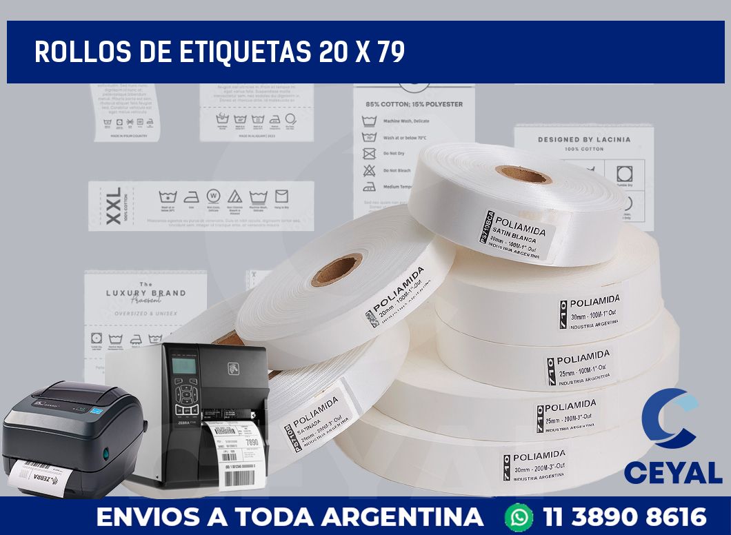 rollos de etiquetas 20 x 79