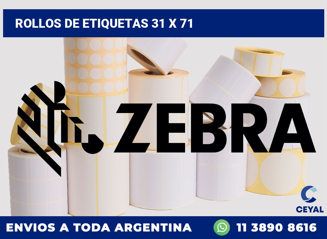 rollos de etiquetas 31 x 71
