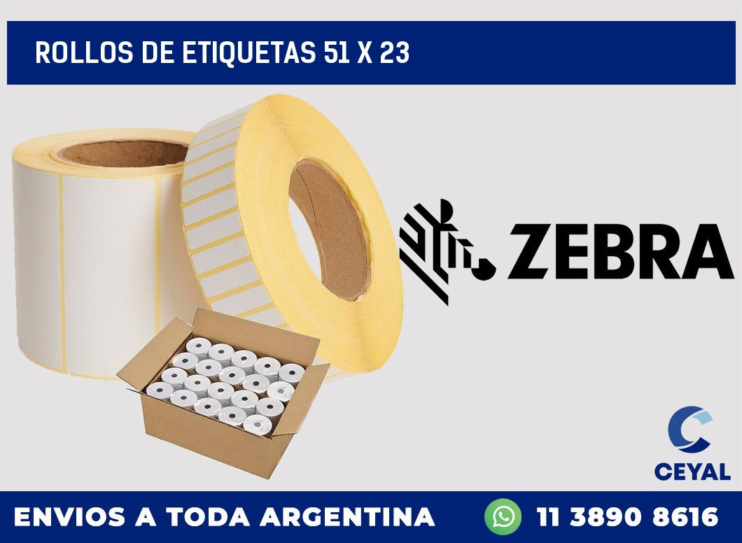 rollos de etiquetas 51 x 23