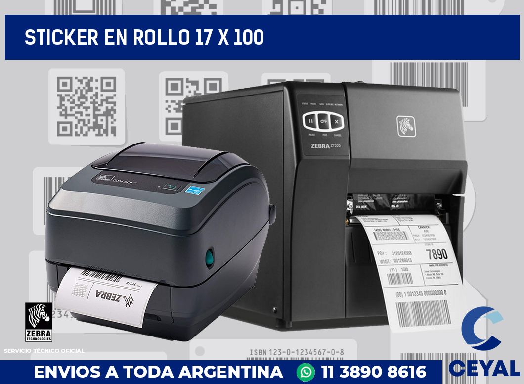 sticker en rollo 17 x 100