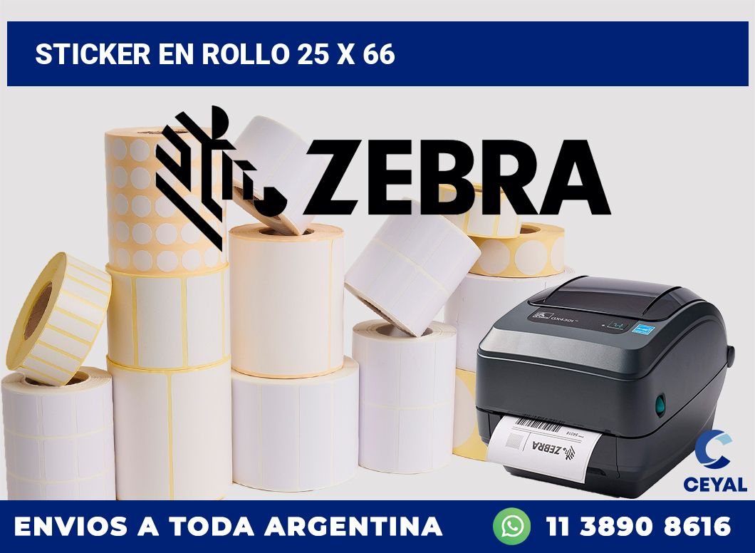 sticker en rollo 25 x 66