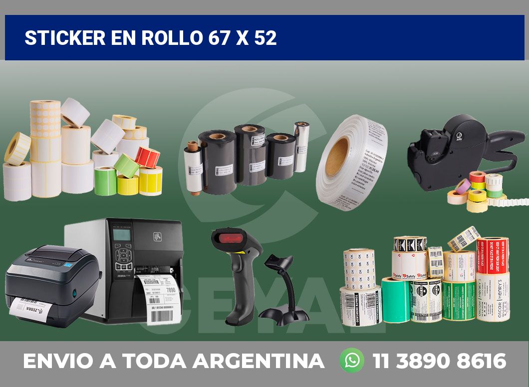 sticker en rollo 67 x 52