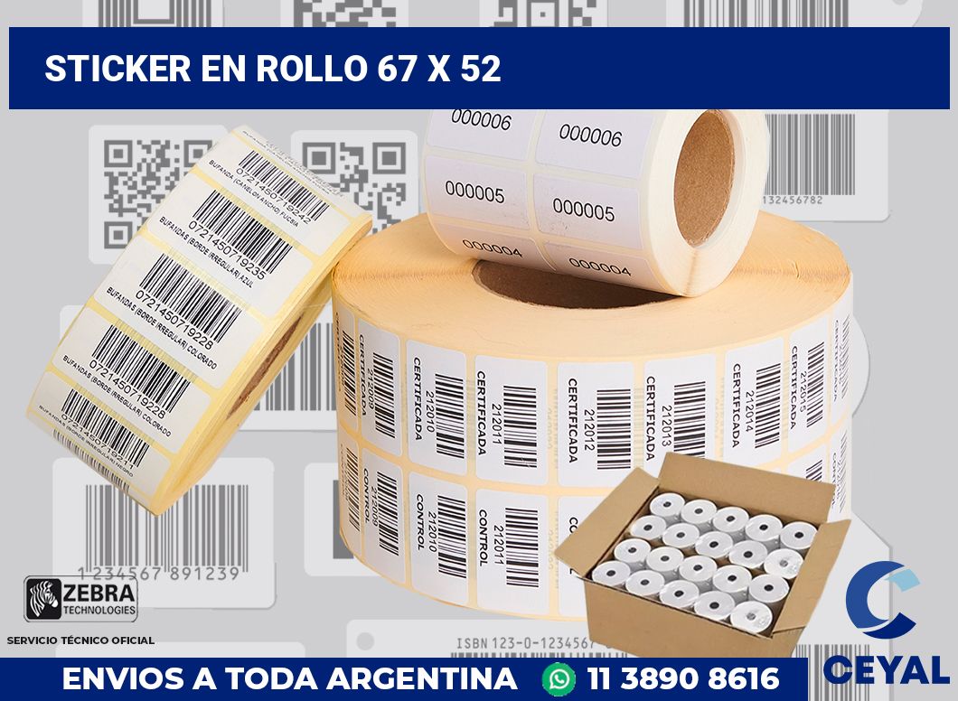sticker en rollo 67 x 52