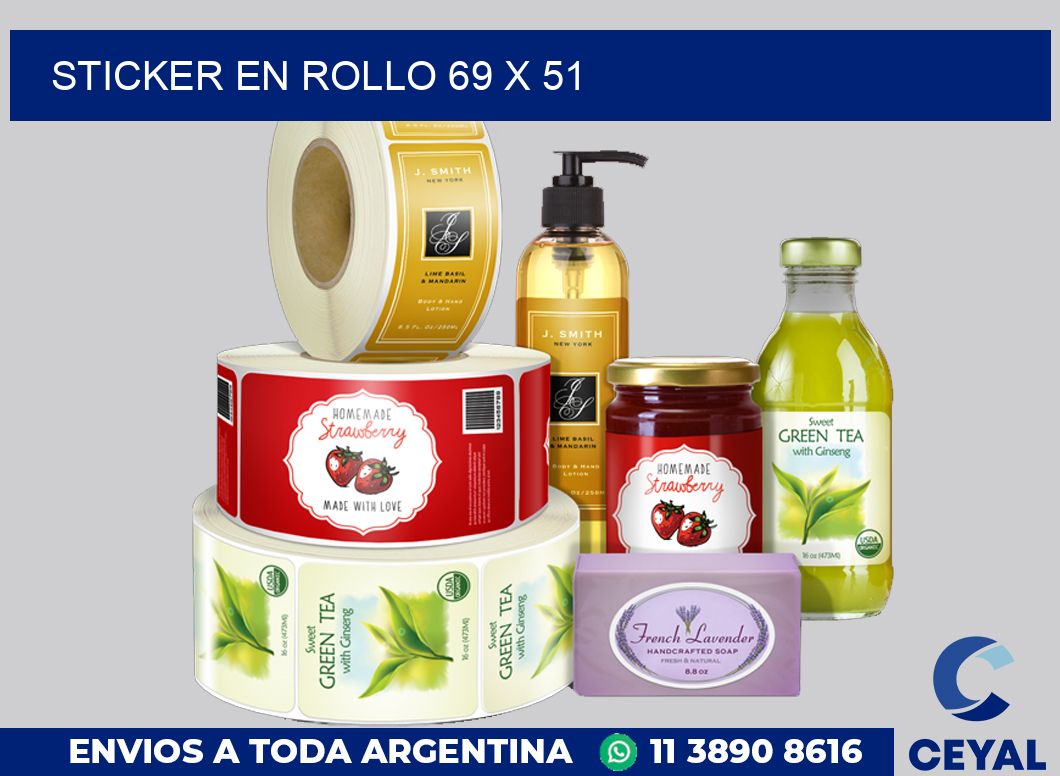 sticker en rollo 69 x 51