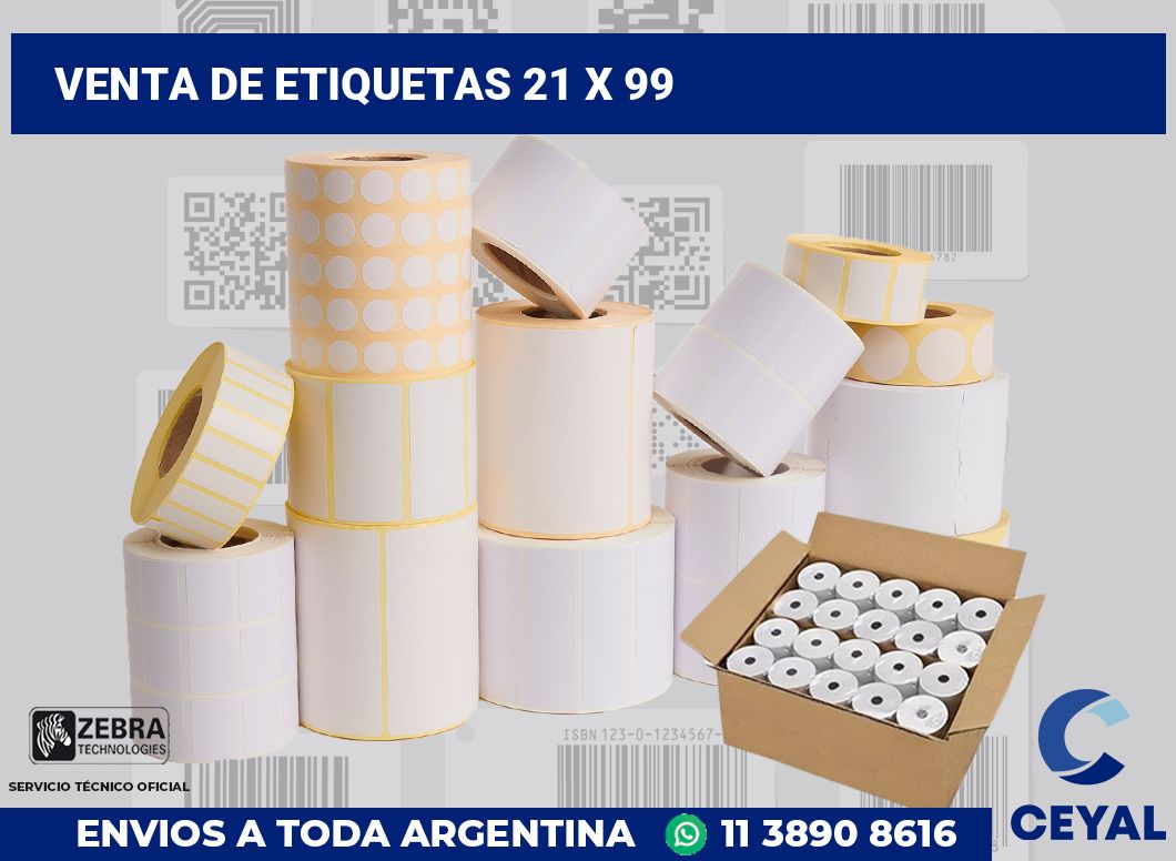 venta de etiquetas 21 x 99