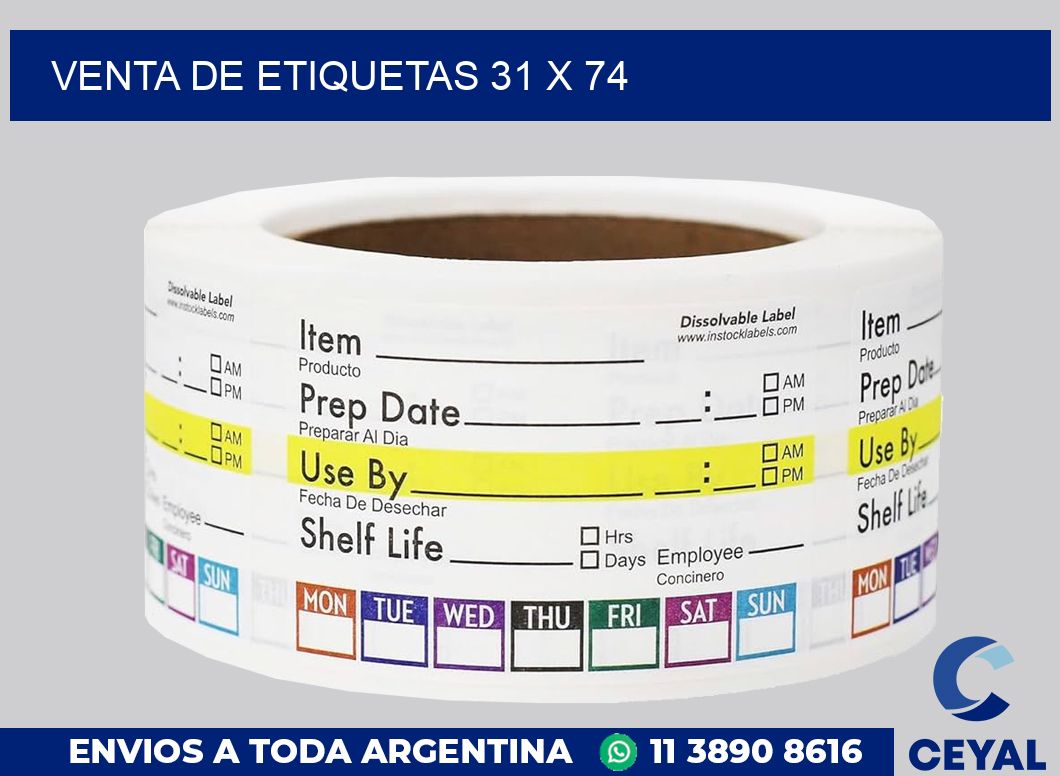 venta de etiquetas 31 x 74