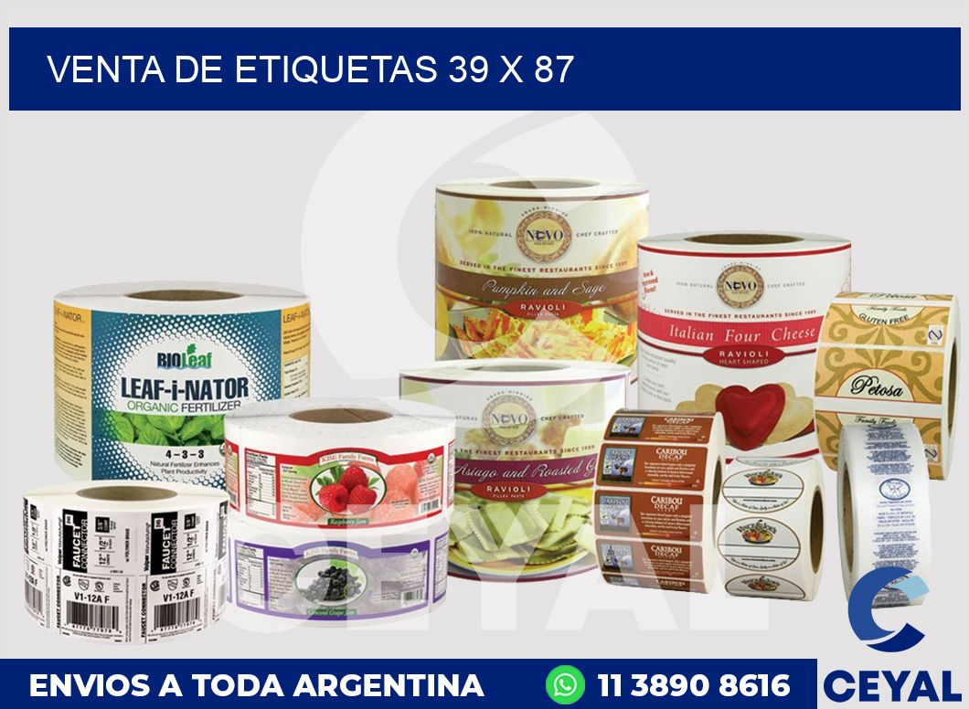 venta de etiquetas 39 x 87