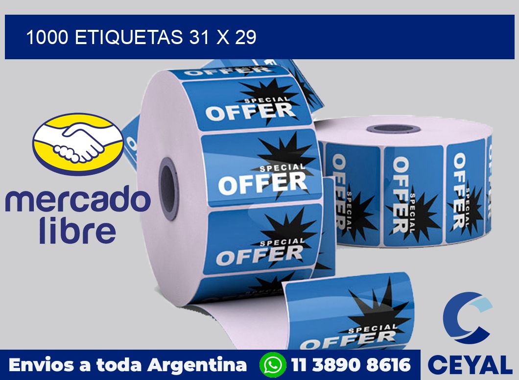 1000 etiquetas 31 x 29