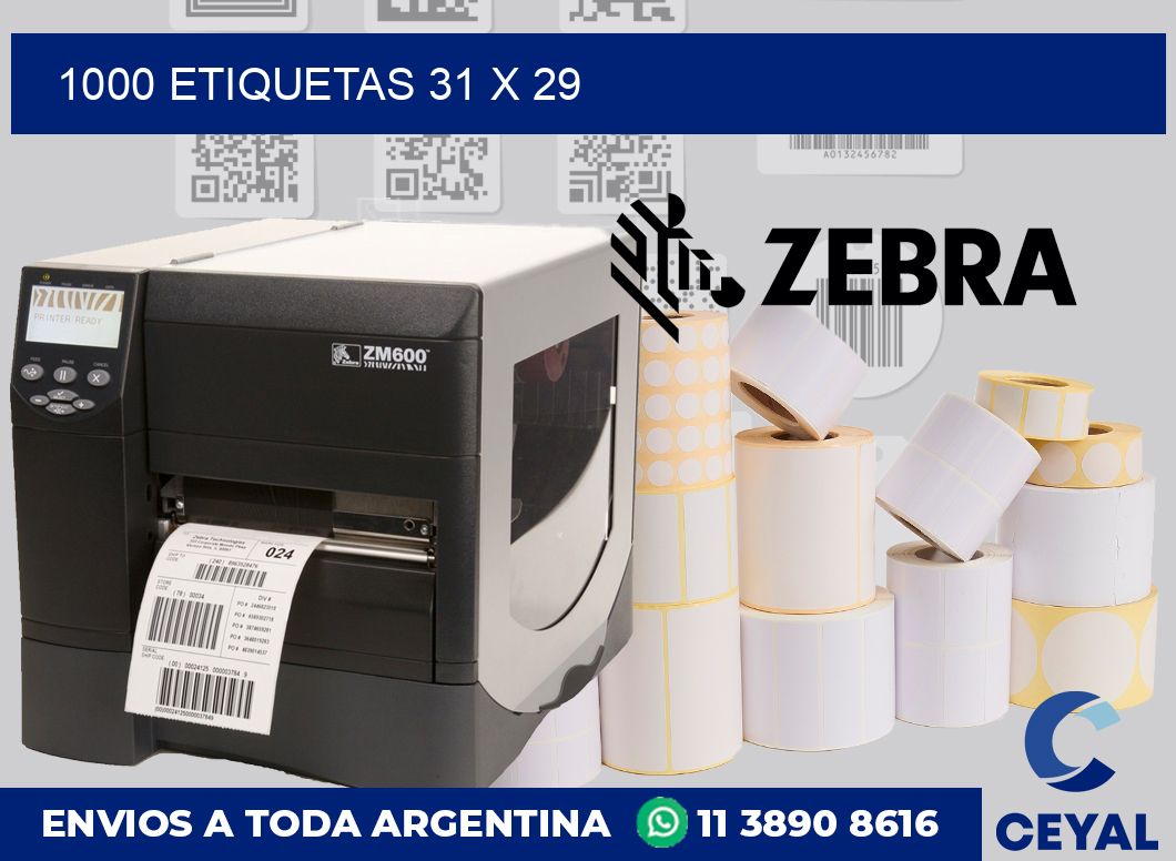 1000 etiquetas 31 x 29