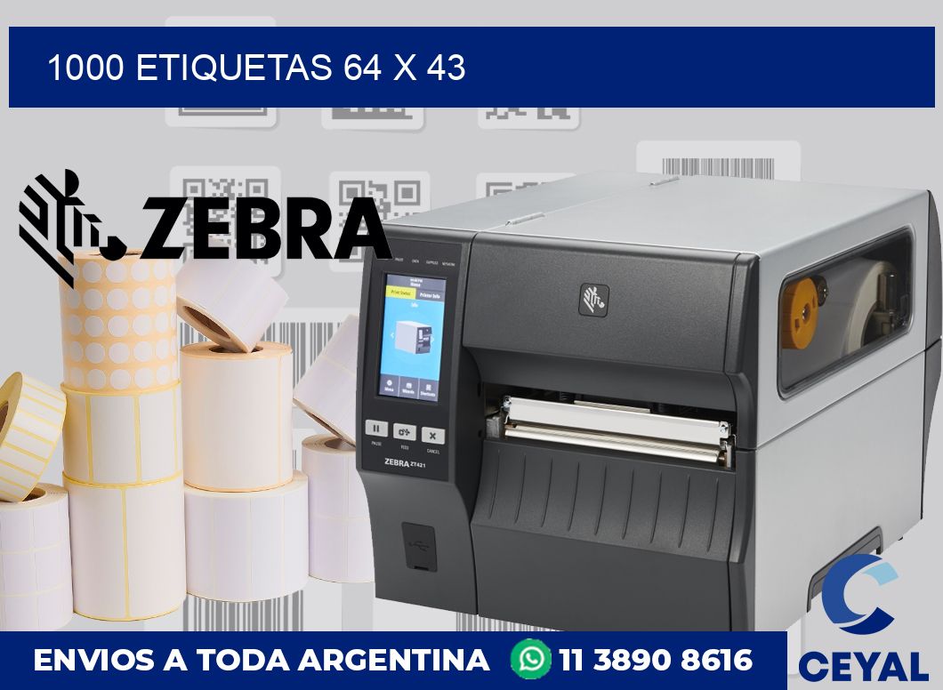 1000 etiquetas 64 x 43