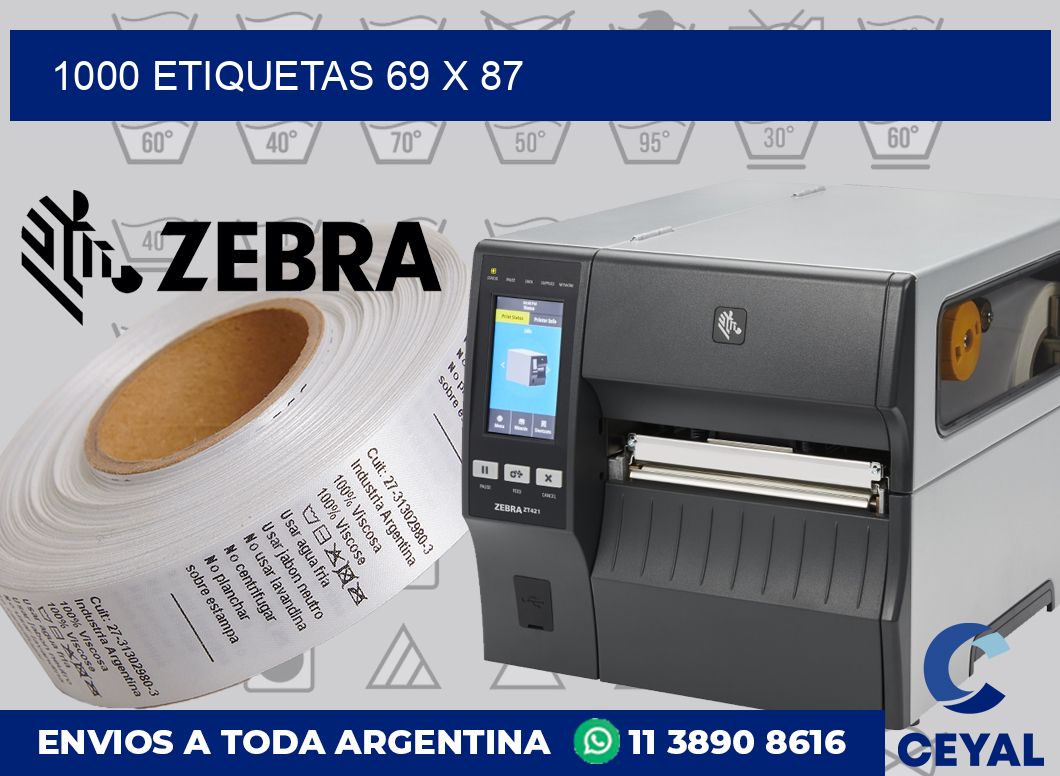 1000 etiquetas 69 x 87
