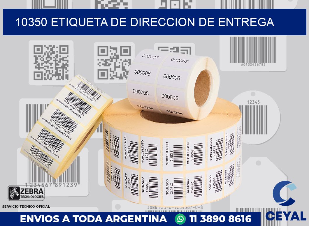 10350 Etiqueta de direccion de entrega