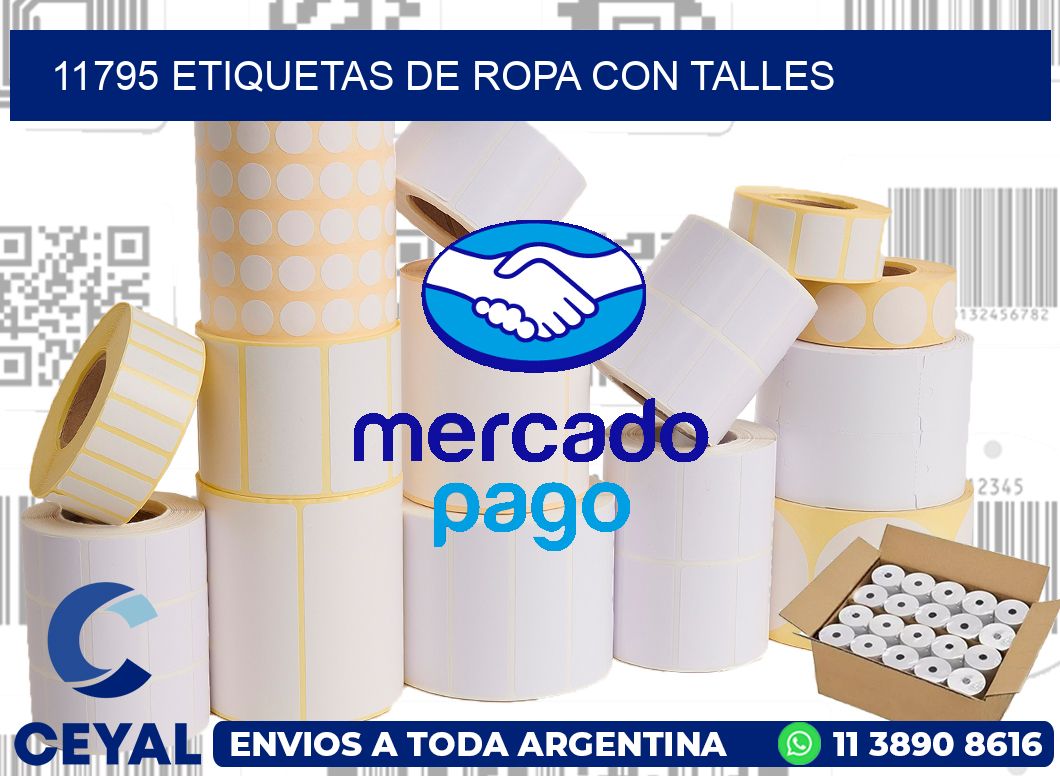 11795 Etiquetas de ropa con Talles