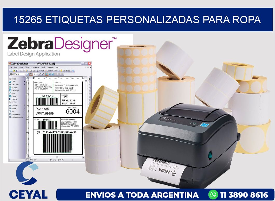 15265 Etiquetas personalizadas para ropa