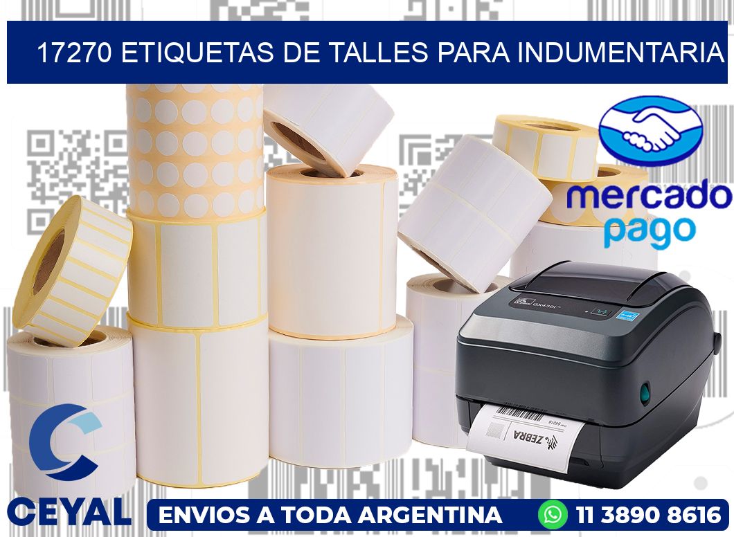17270 Etiquetas de Talles para indumentaria