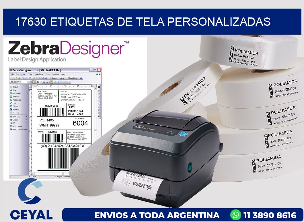 17630 Etiquetas de tela personalizadas