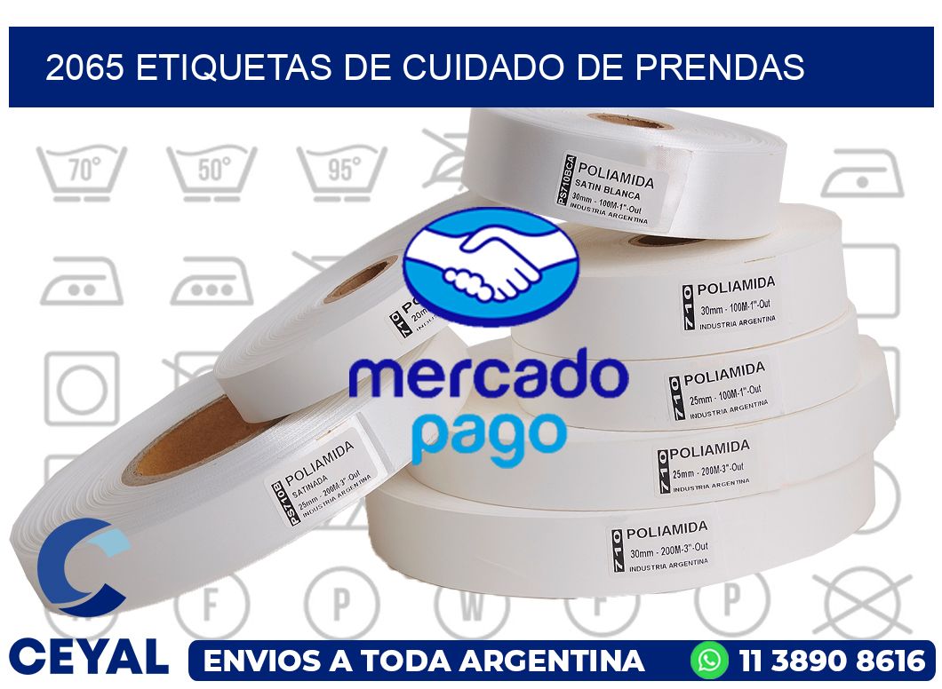 2065 Etiquetas de cuidado de Prendas