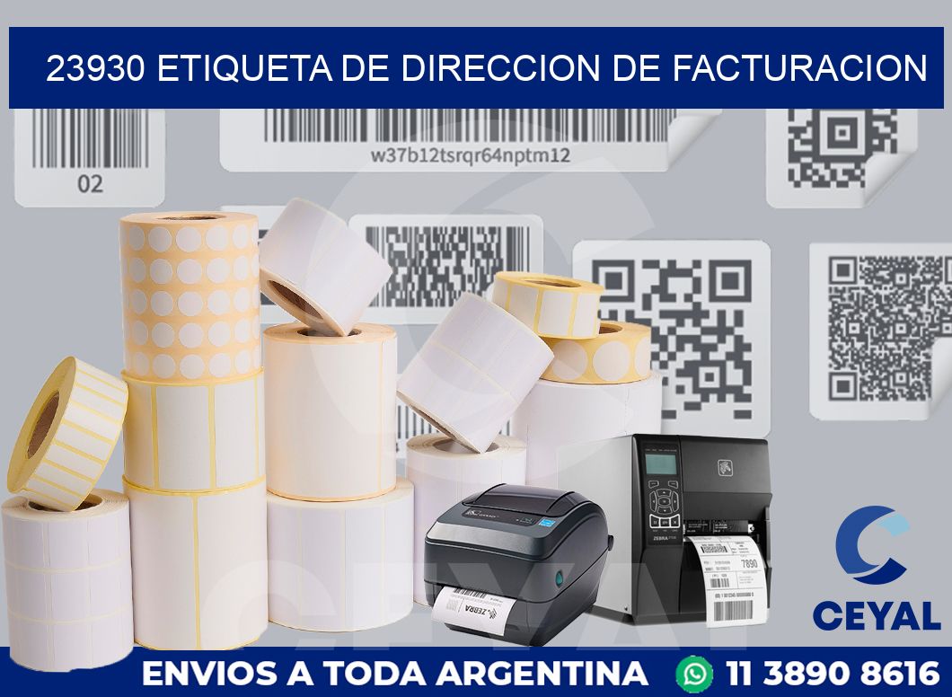 23930 Etiqueta de direccion de facturacion