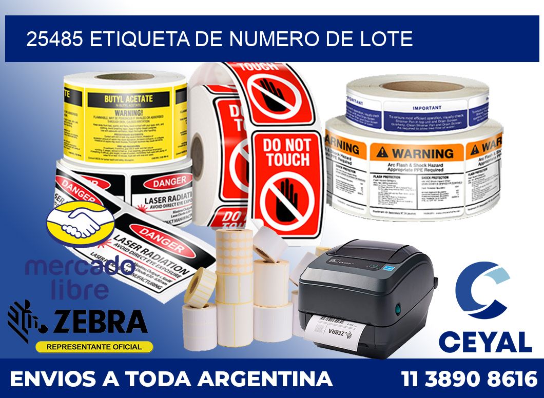25485 Etiqueta de numero de lote