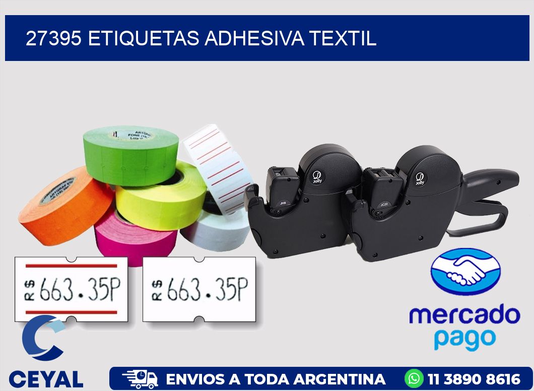 27395 etiquetas adhesiva textil