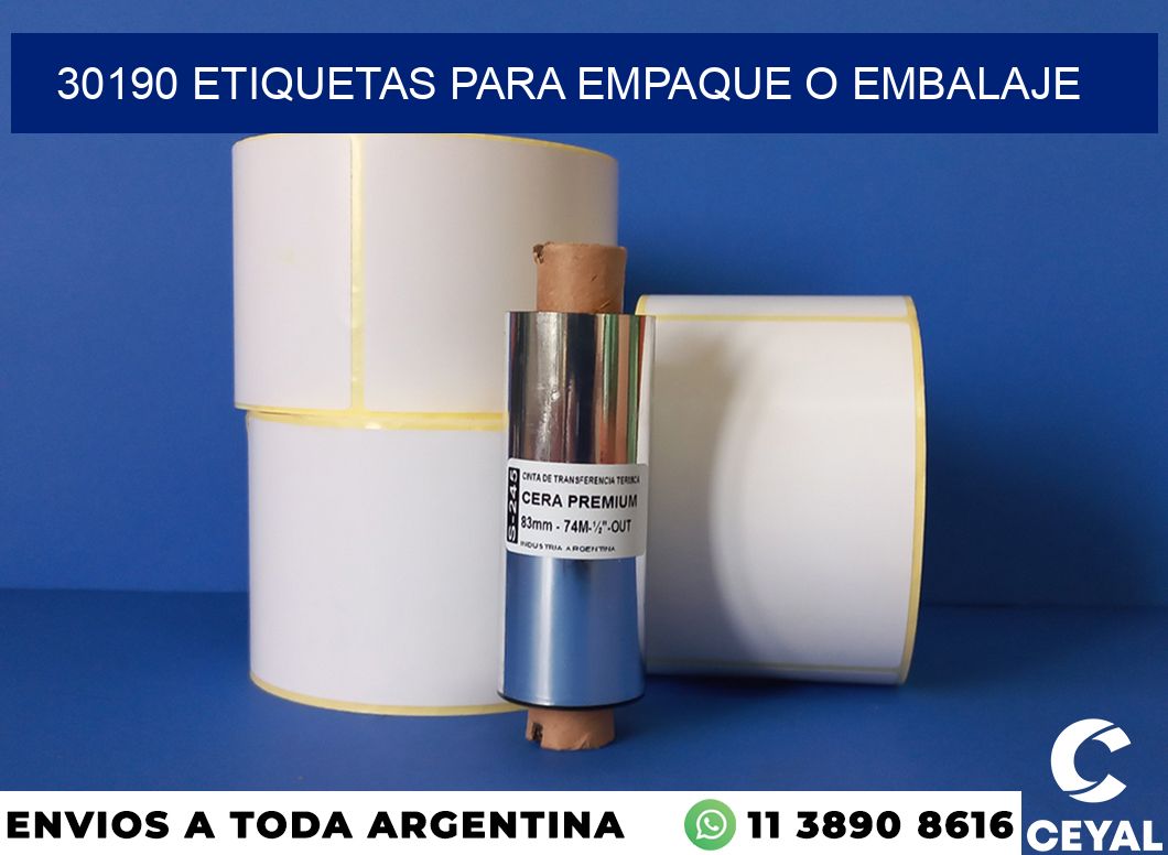 30190 etiquetas para empaque o embalaje