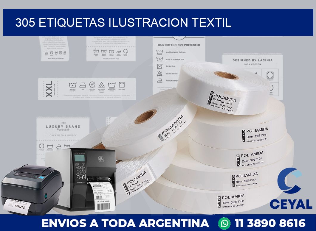 305 etiquetas ilustracion textil