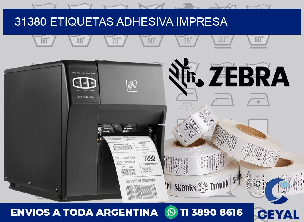31380 etiquetas adhesiva impresa
