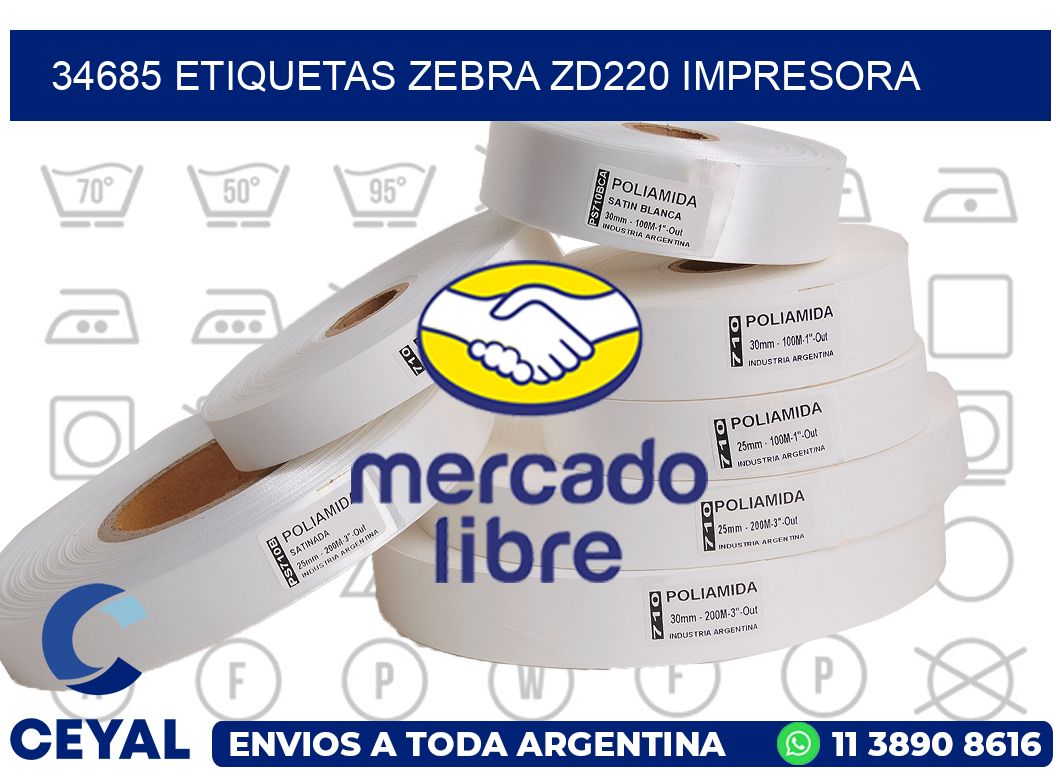 34685 etiquetas Zebra zd220 impresora