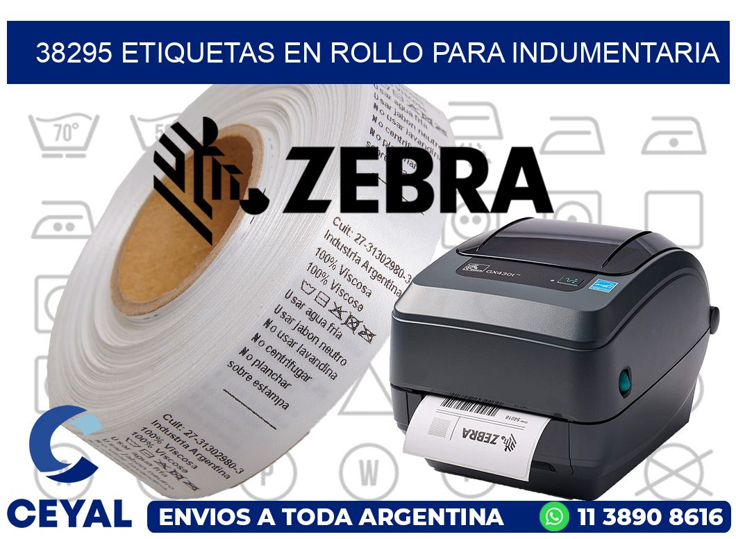 38295 Etiquetas en rollo para indumentaria