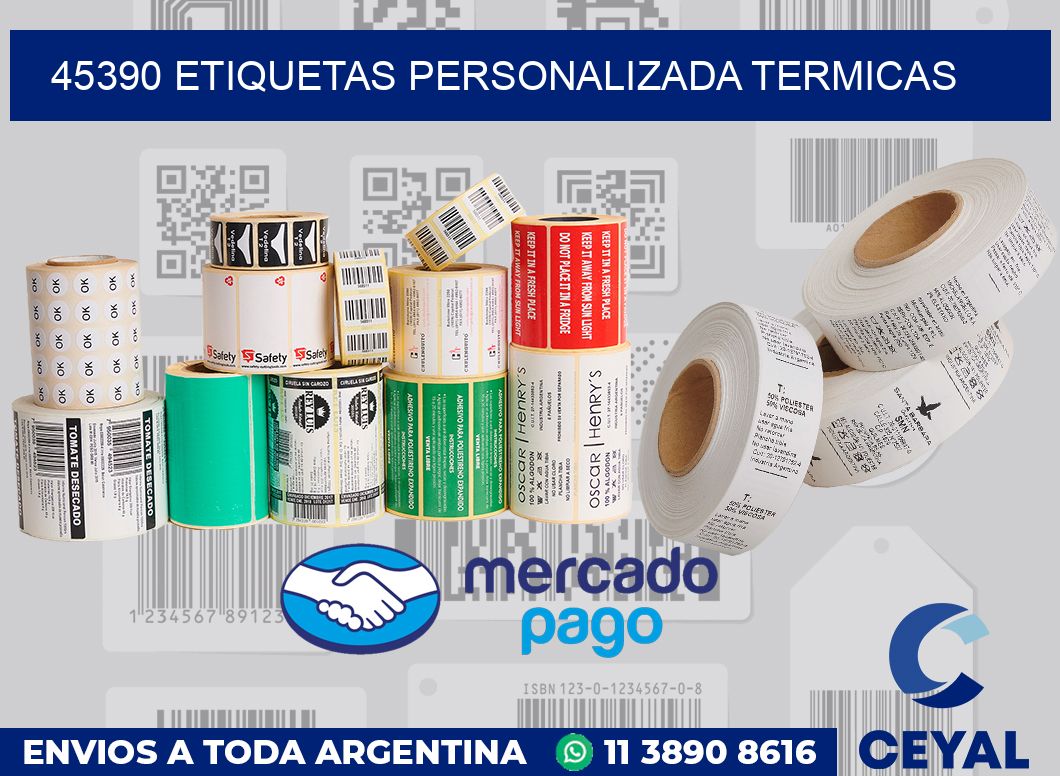 45390 etiquetas personalizada termicas
