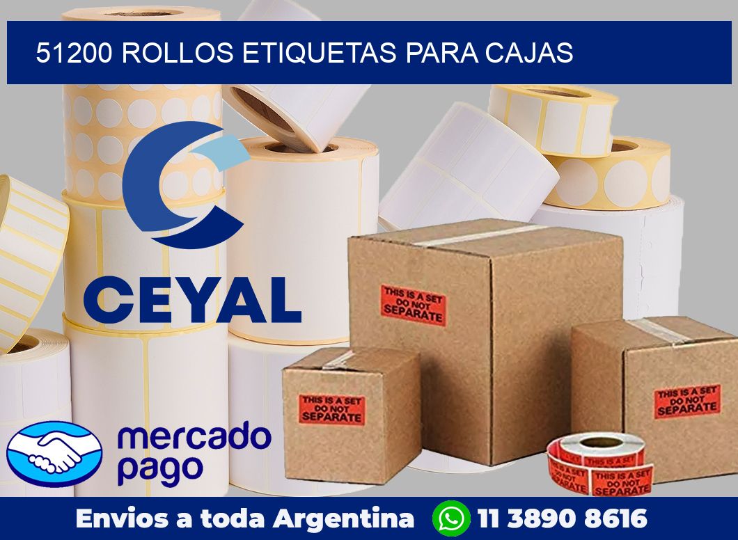 51200 Rollos etiquetas para cajas