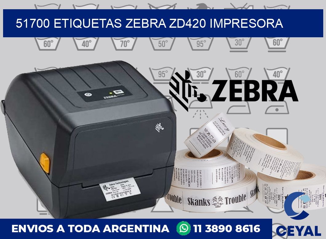 51700 etiquetas Zebra zd420 impresora