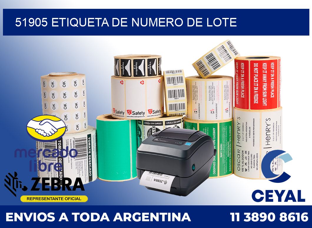 51905 Etiqueta de numero de lote