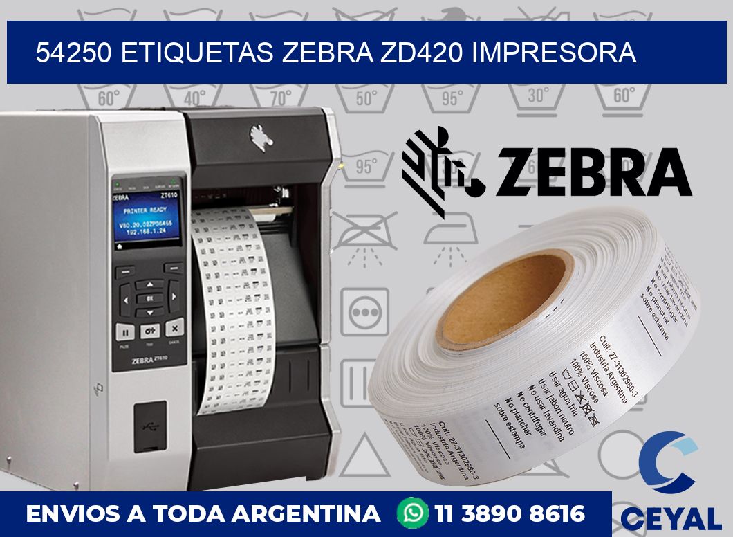54250 etiquetas Zebra zd420 impresora