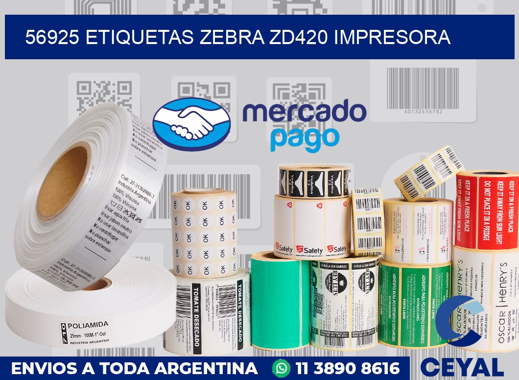 56925 etiquetas Zebra zd420 impresora