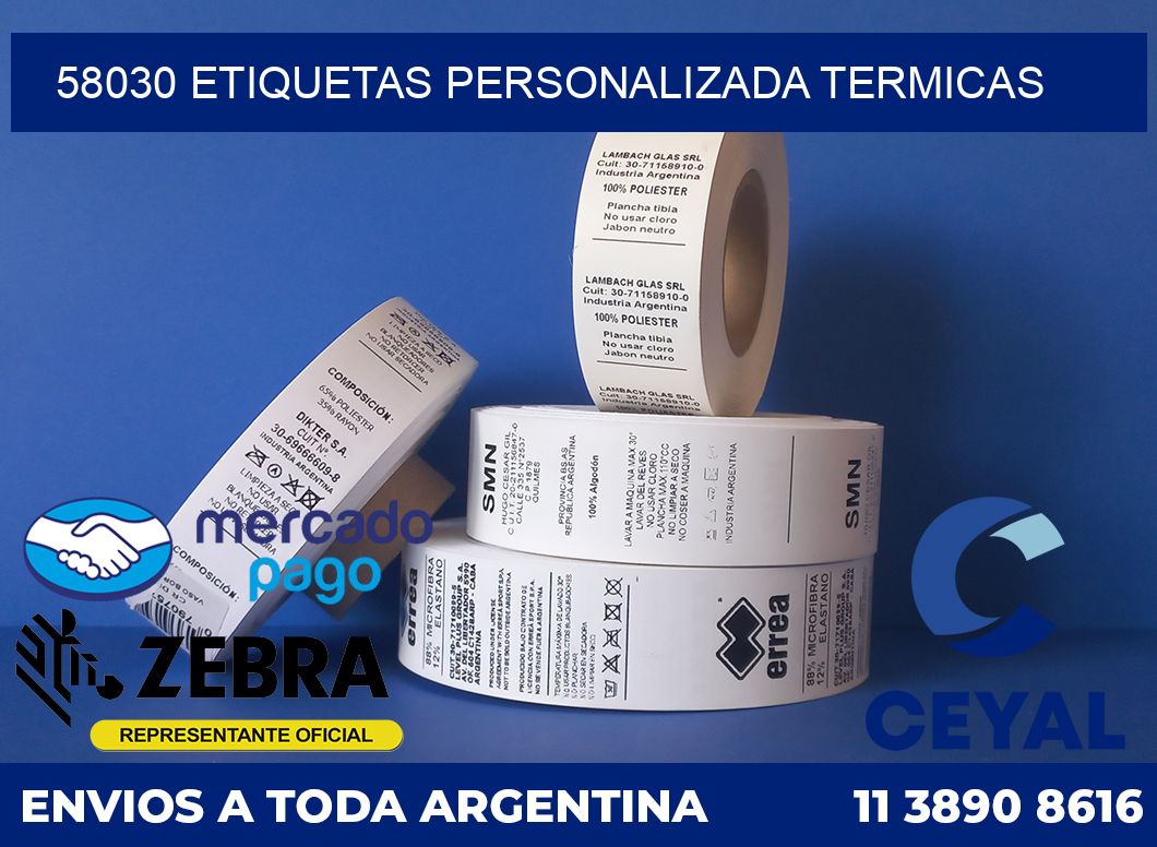 58030 etiquetas personalizada termicas