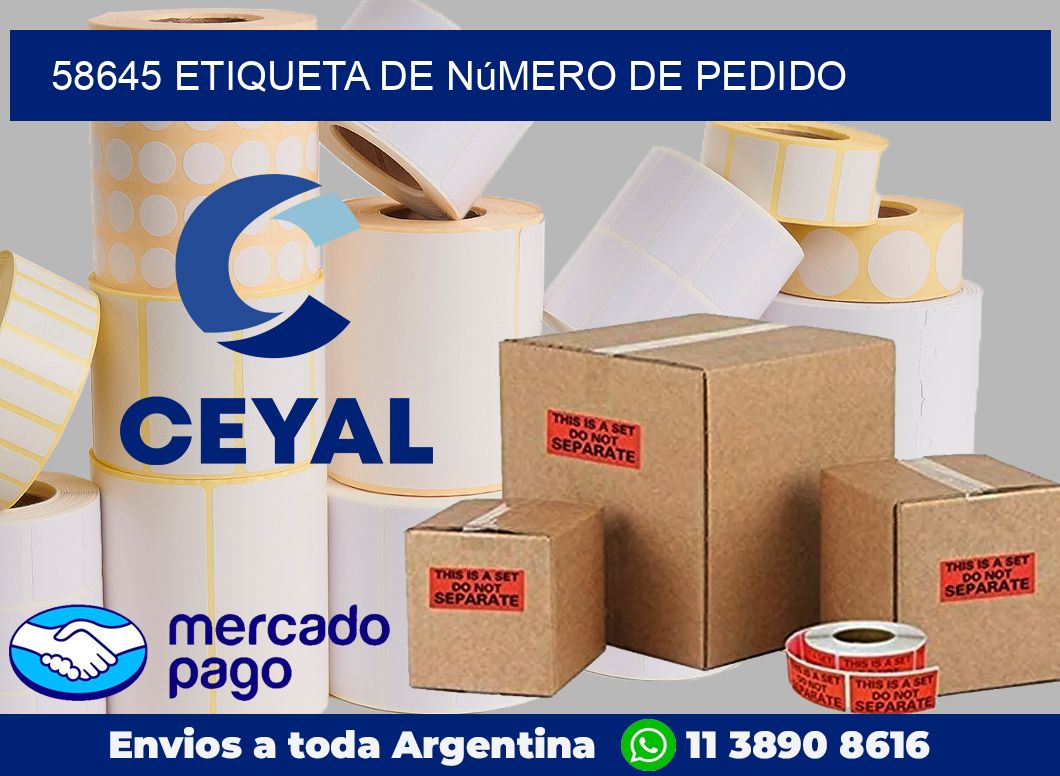 58645 Etiqueta de número de pedido