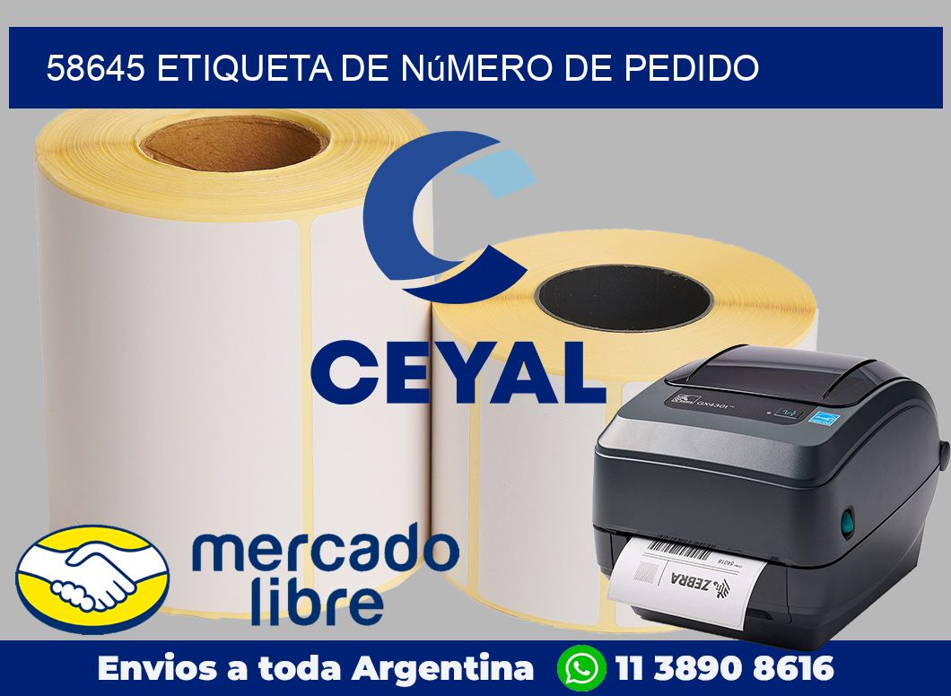 58645 Etiqueta de número de pedido