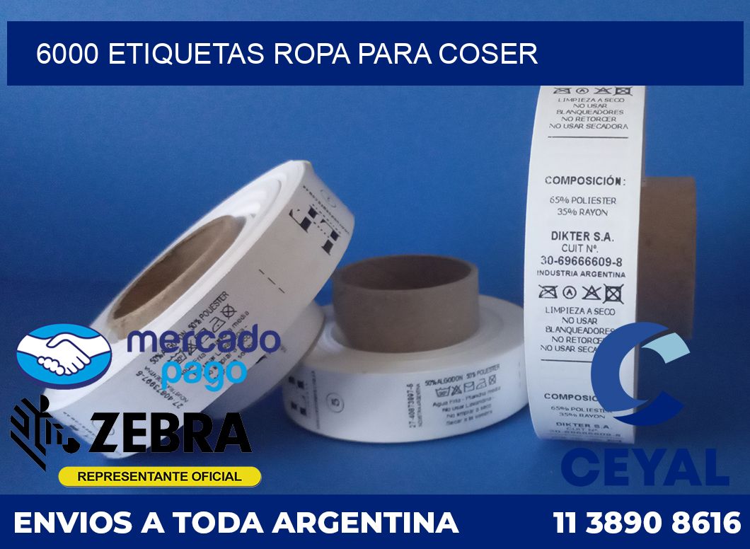 6000 Etiquetas ropa para coser