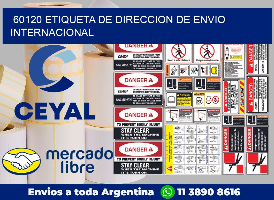 60120 Etiqueta de direccion de envio internacional