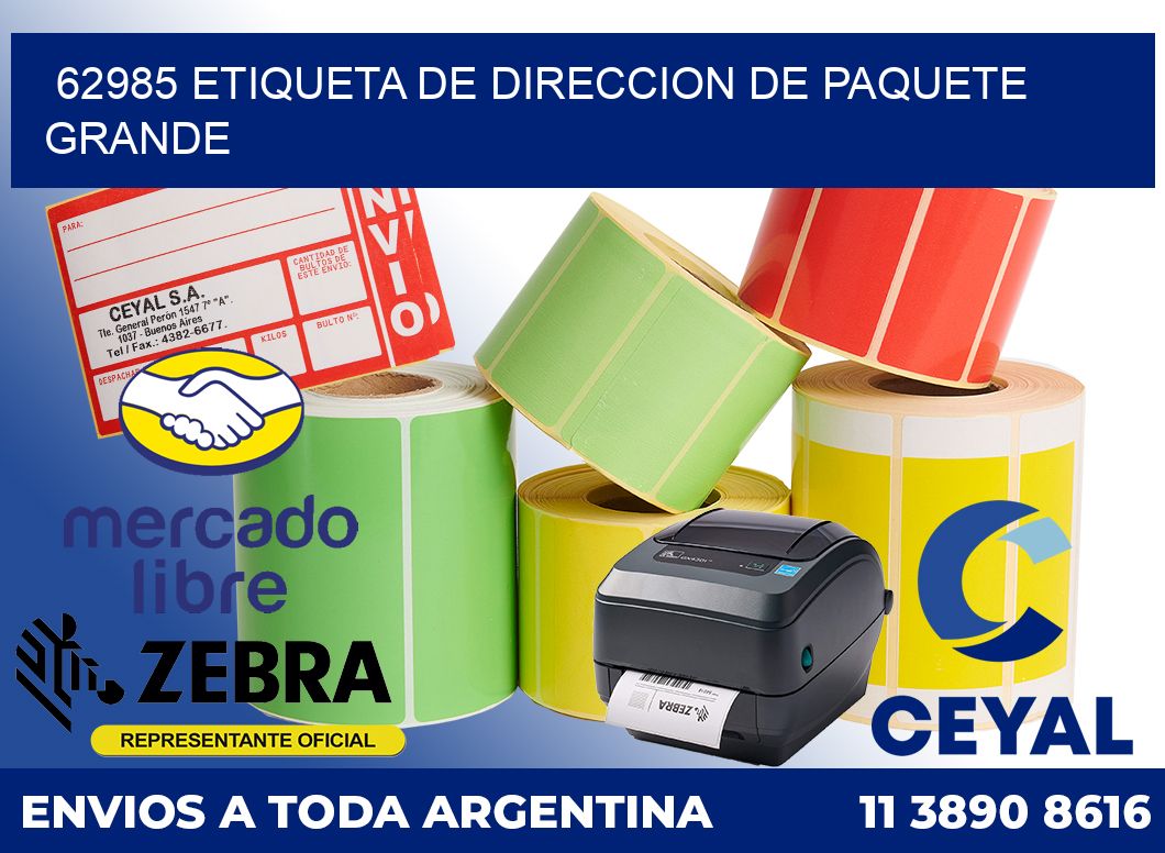 62985 Etiqueta de direccion de paquete grande