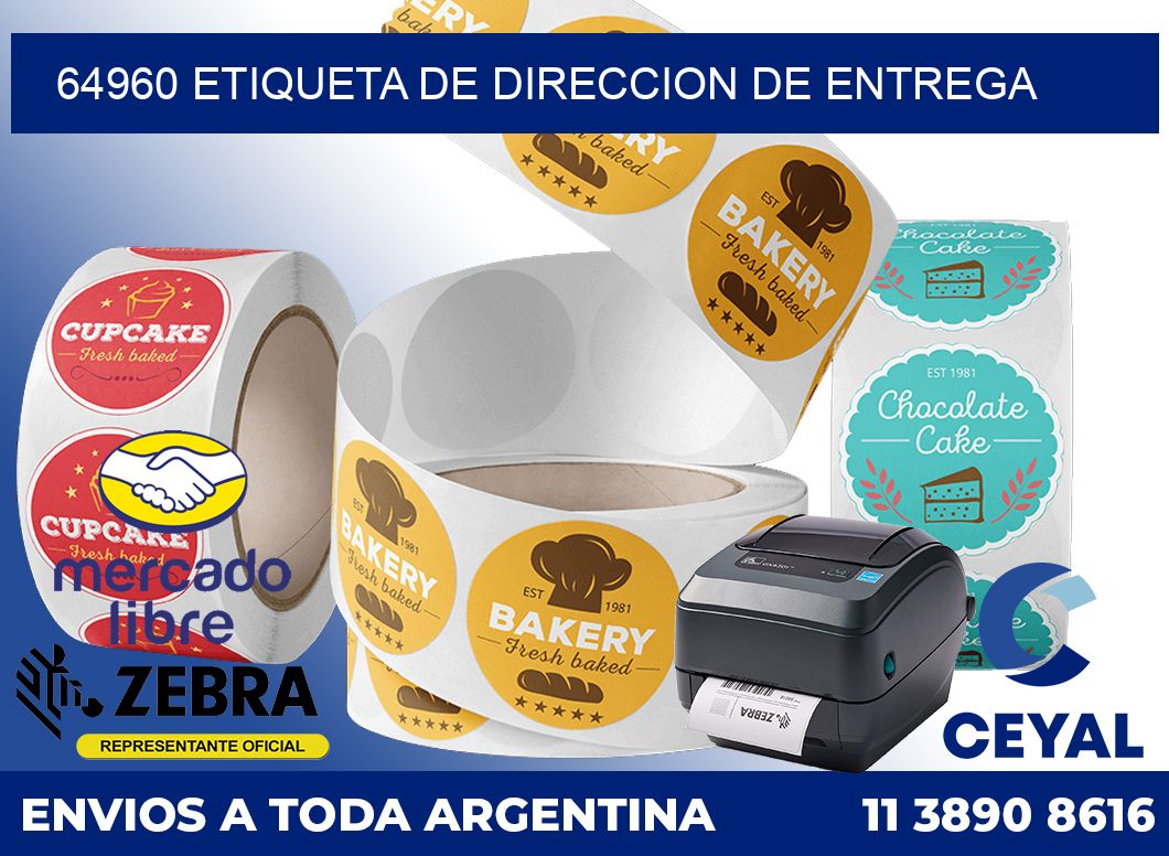 64960 Etiqueta de direccion de entrega