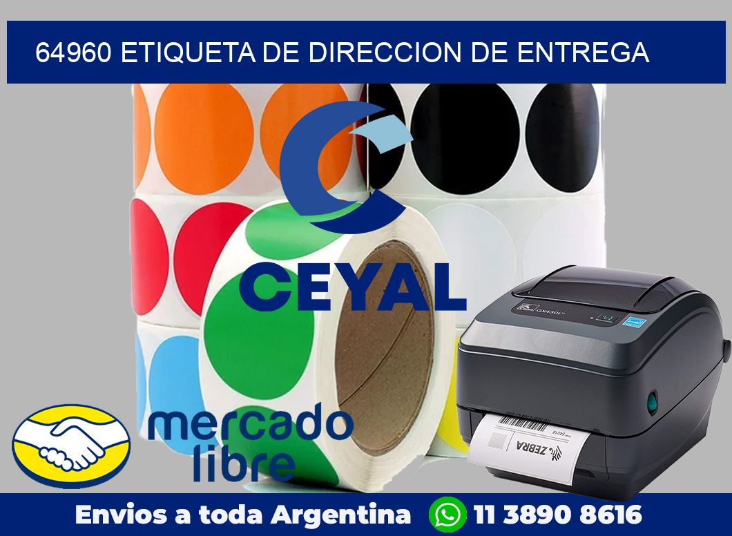 64960 Etiqueta de direccion de entrega