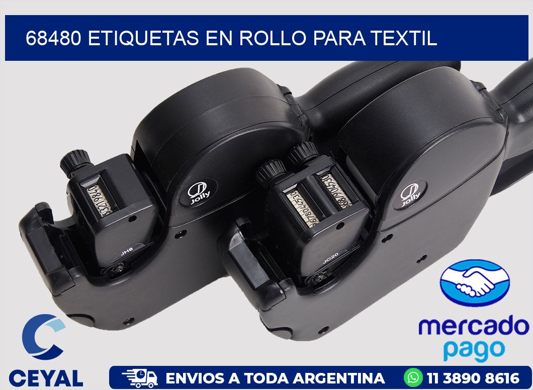68480 etiquetas en rollo para textil