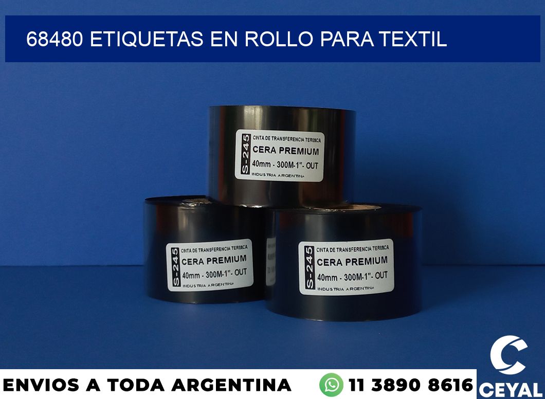 68480 etiquetas en rollo para textil
