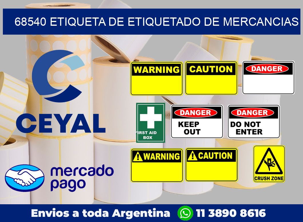 68540 Etiqueta de etiquetado de mercancias
