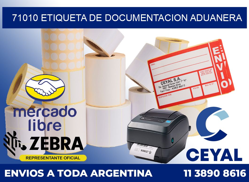 71010 Etiqueta de documentacion aduanera