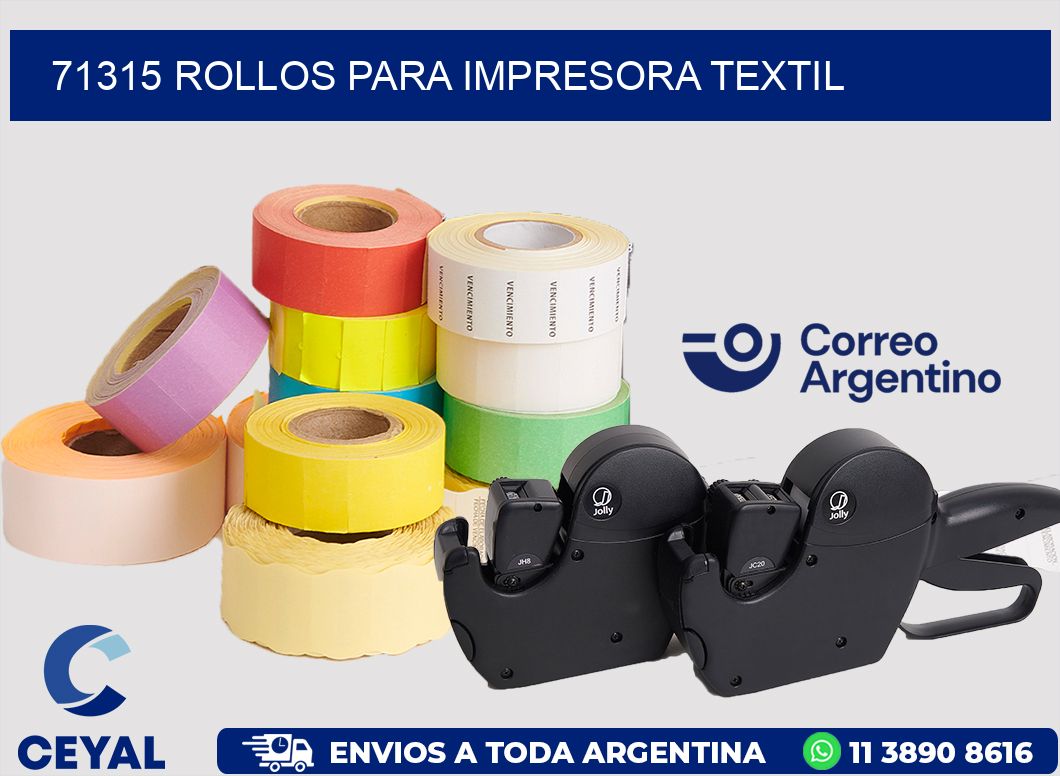 71315 rollos para impresora textil